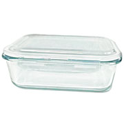 Pote de vidro hermético retangular com tampa branca 1500 ml 