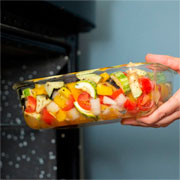 Pote de vidro hermético retangular com tampa branca 1500 ml 