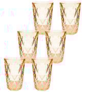 Jogo de copos de vidro Diamond âmbar 350 ml 06 peças 