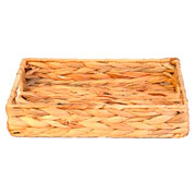 Bandeja de fibra natural e seagrass com alça 30x20 cm 