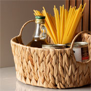 Cesto de fibra natural seagrass com alça 29x13 cm 