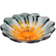 Centro de mesa Murano âmbar e cinza 34x10 cm 
