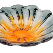 Centro de mesa Murano âmbar e cinza 34x10 cm 