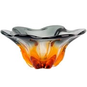 Centro de mesa Murano âmbar e cinza 28x13 cm 