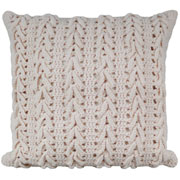 Almofada de crochê trançada off white 52 cm 