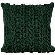 Almofada de crochê trançada verde 52 cm 