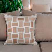 Almofada de Chenille Geométrica III Bege 52 cm 