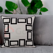 Almofada de Chenille Geométrica II Preto 52 cm 