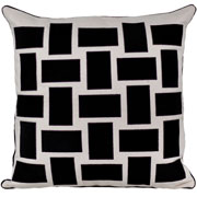 Almofada de Chenille Geométrica III Preto 52 cm 