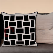 Almofada de Chenille Geométrica III Preto 52 cm 