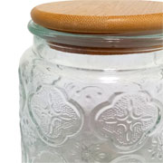 Pote de vidro Vintage com tampa de madeira 500 ml 