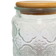 Pote de vidro Vintage com tampa de madeira 700 ml 