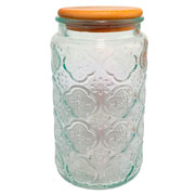 Pote de vidro Vintage com tampa de madeira 1000 ml 