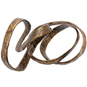 Escultura abstrata em metal ouro velho 31x45 cm 