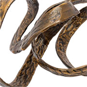 Escultura abstrata em metal ouro velho 31x45 cm 