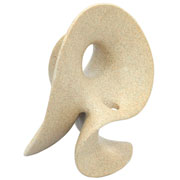 Escultura abstrata de cerâmica bege 22x18 cm 