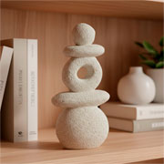 Escultura formas em poliresina I bege 17x09 cm. 