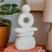 Escultura formas em poliresina II bege 27x11 cm 