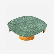 Bandeja em mármore com base verde 30x05 cm 