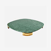 Bandeja em mármore com base verde 47x06 cm 